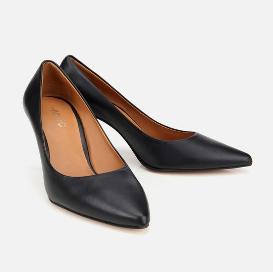 Stileto lëkurë origjinale ngjyrë e zezë