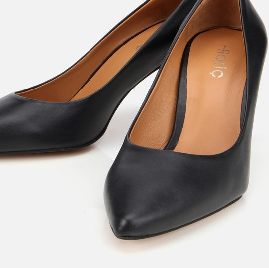 Stileto lëkurë origjinale ngjyrë e zezë