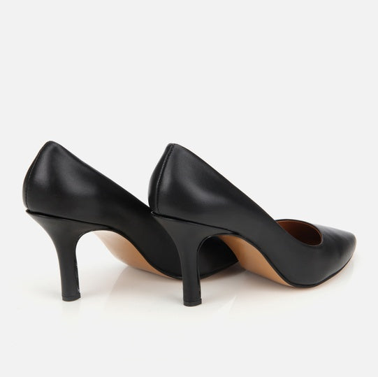 Stileto lëkurë origjinale ngjyrë e zezë