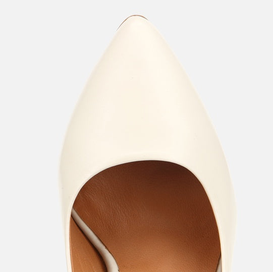 Stileto lëkurë origjinale ngjyrë nude