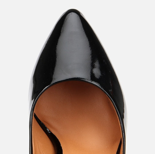 Stileto lëkurë origjinale ngjyrë e zezë