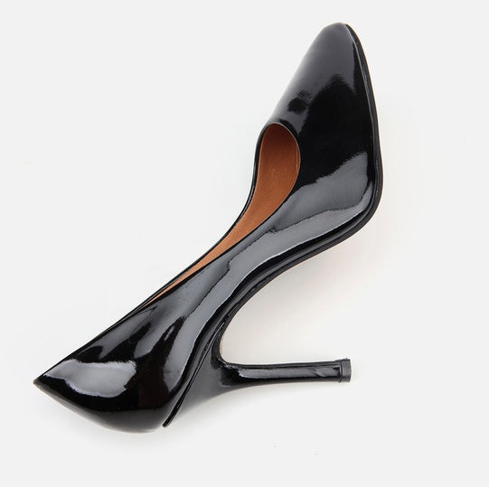 Stileto lëkurë origjinale ngjyrë e zezë