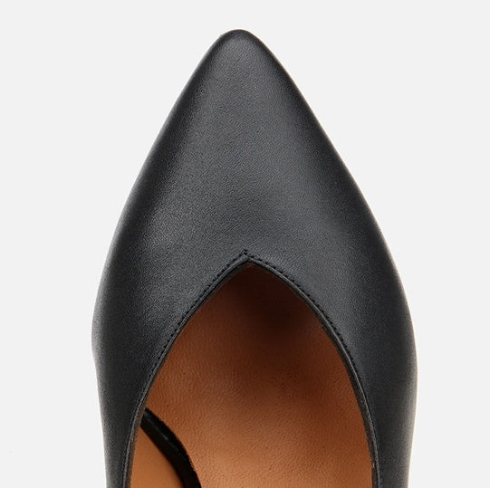 Stileto lëkurë origjinale ngjyrë e zezë