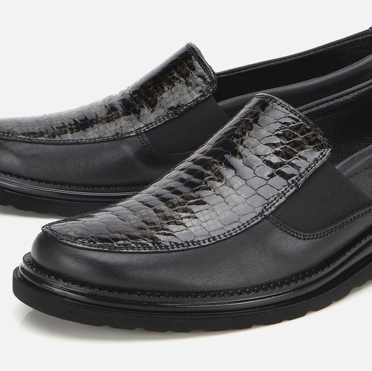 Oxford lëkurë origjinale ngjyrë e zezë