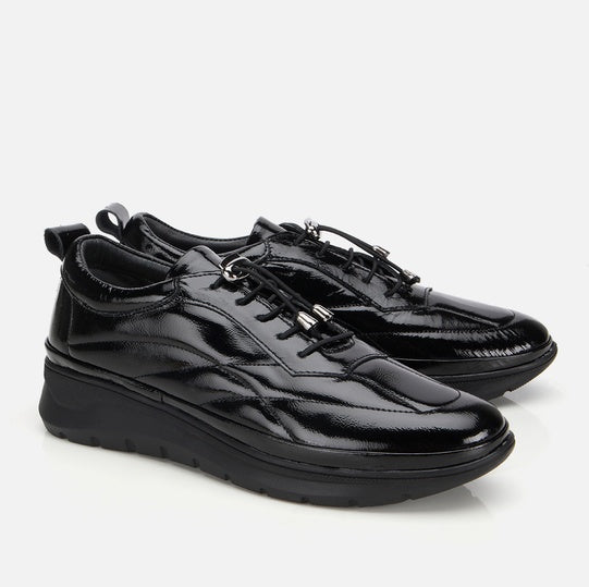 Patikë lëkurë origjinale ngjyrë e zezë