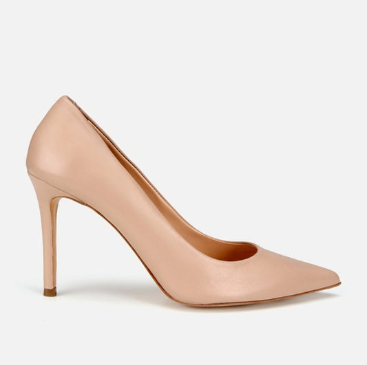 Stileto lëkurë origjinale ngjyrë nude