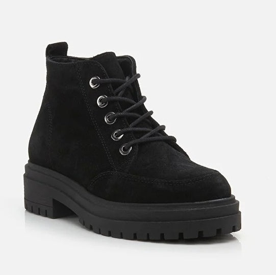 Gjysëm çizme lëkurë origjinale ngjyrë e zezë