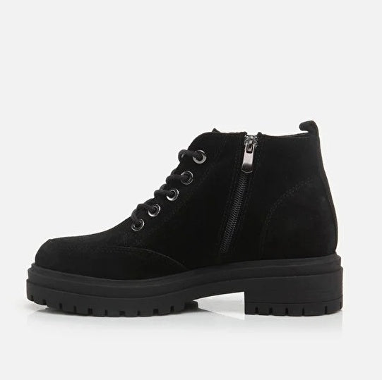 Gjysëm çizme lëkurë origjinale ngjyrë e zezë