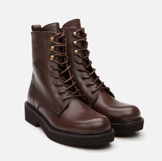 Gjysëm çizme lëkurë origjinale ngjyrë bordo