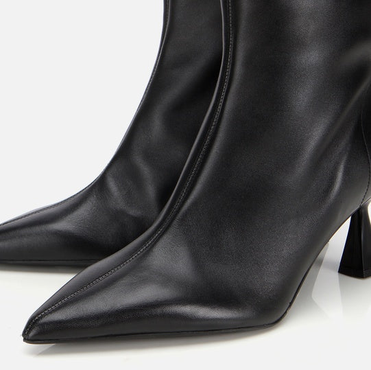 Gjysëm çizme lëkurë origjinale ngjyrë e zezë