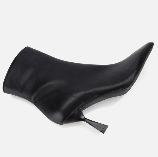 Gjysëm çizme lëkurë origjinale ngjyrë e zezë