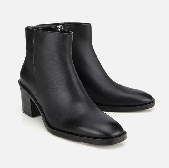 Gjysëm çizme lëkurë origjinale ngjyrë e zezë