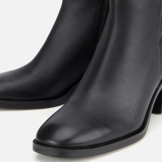 Gjysëm çizme lëkurë origjinale ngjyrë e zezë