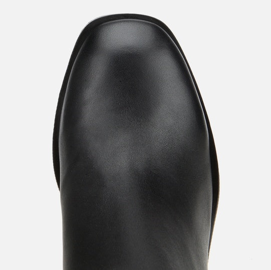 Gjysëm çizme lëkurë origjinale ngjyrë e zezë