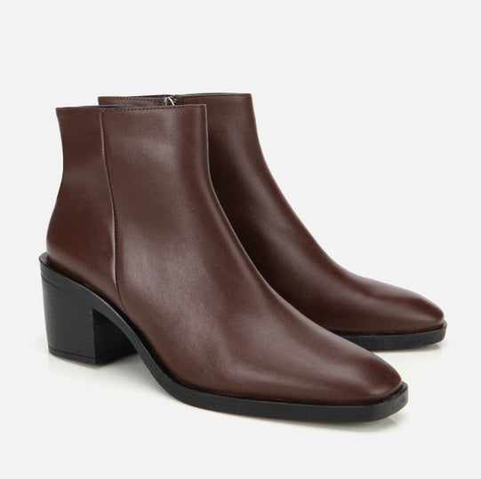 Gjysëm çizme lëkurë origjinale ngjyrë kafe