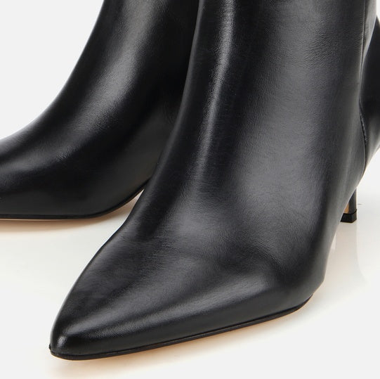 Gjysëm çizme lëkurë origjinale ngjyrë e zezë