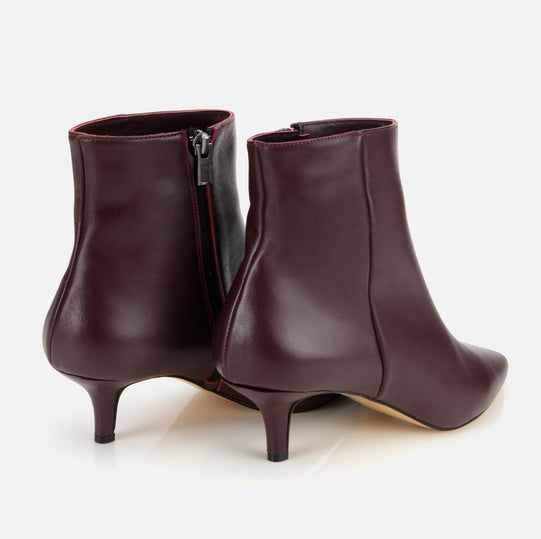Gjysëm çizme lëkurë origjinale ngjyrë bordo