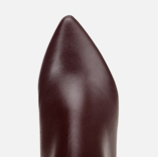 Gjysëm çizme lëkurë origjinale ngjyrë bordo