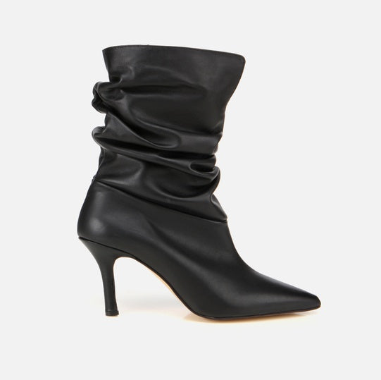 Gjysëm çizme lëkurë origjinale ngjyrë e zezë