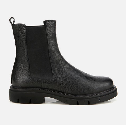 Gjysëm çizme lëkurë origjinale ngjyrë e zezë