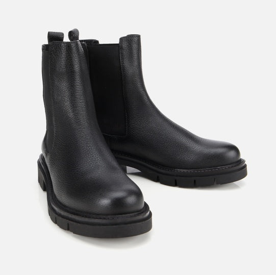 Gjysëm çizme lëkurë origjinale ngjyrë e zezë