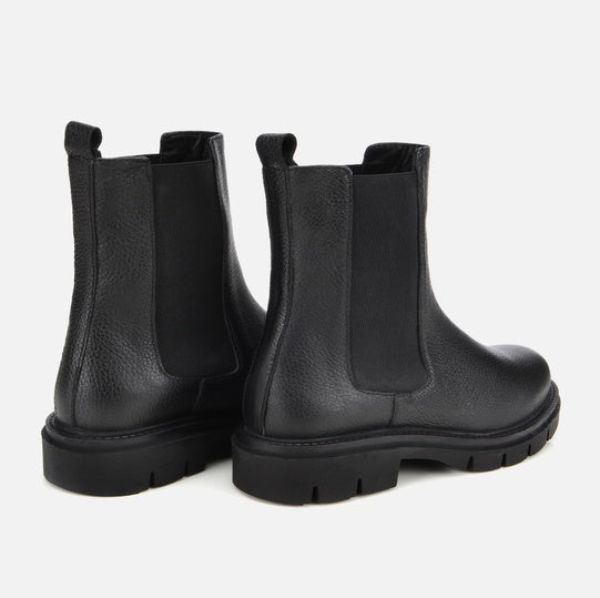 Gjysëm çizme lëkurë origjinale ngjyrë e zezë