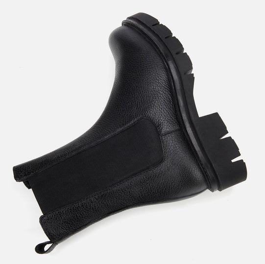 Gjysëm çizme lëkurë origjinale ngjyrë e zezë