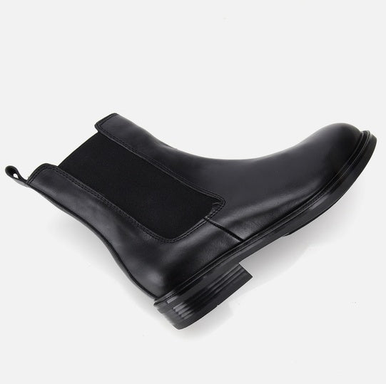 Gjysëm çizme lëkurë origjinale ngjyrë e zezë