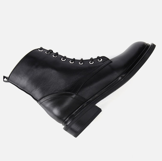 Gjysëm çizme lëkurë origjinale ngjyrë e zezë