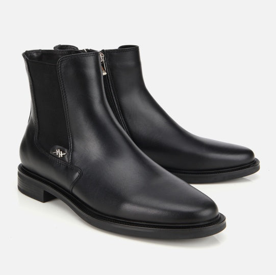 Gjysëm çizme lëkurë origjinale ngjyrë e zezë