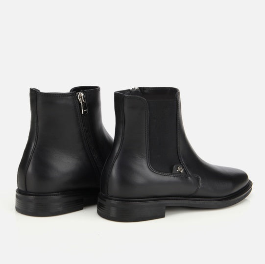 Gjysëm çizme lëkurë origjinale ngjyrë e zezë