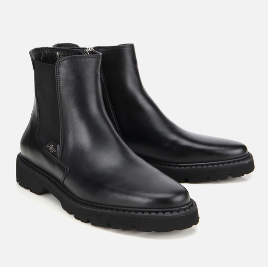 Gjysëm çizme lëkurë origjinale ngjyrë e zezë