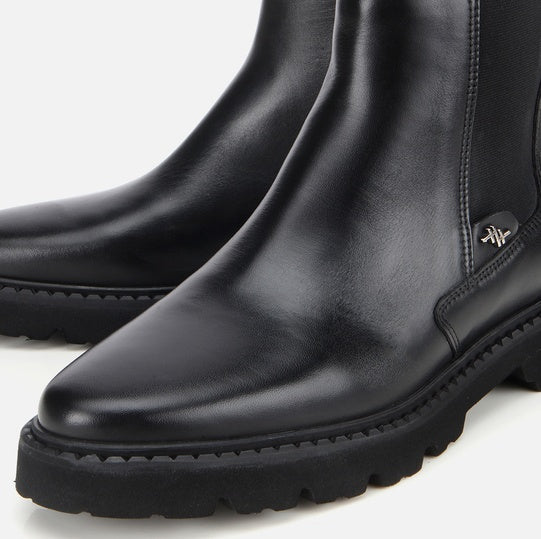 Gjysëm çizme lëkurë origjinale ngjyrë e zezë