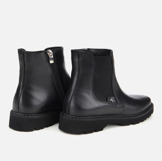 Gjysëm çizme lëkurë origjinale ngjyrë e zezë