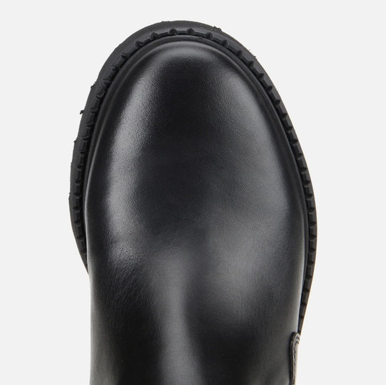 Gjysëm çizme lëkurë origjinale ngjyrë e zezë