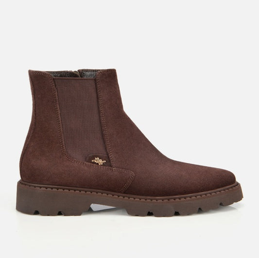 Gjysëm çizme lëkurë origjinale ngjyrë kafe