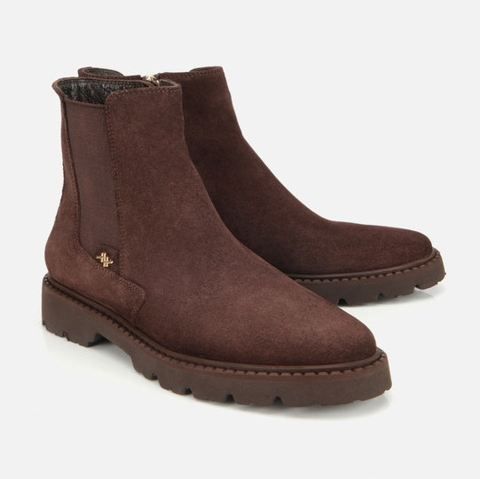 Gjysëm çizme lëkurë origjinale ngjyrë kafe