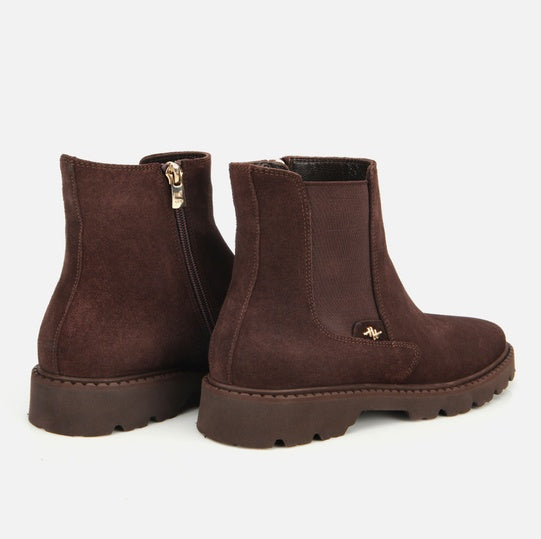 Gjysëm çizme lëkurë origjinale ngjyrë kafe