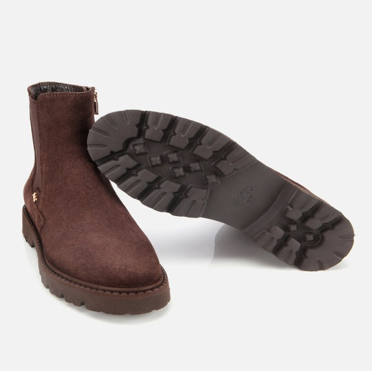 Gjysëm çizme lëkurë origjinale ngjyrë kafe