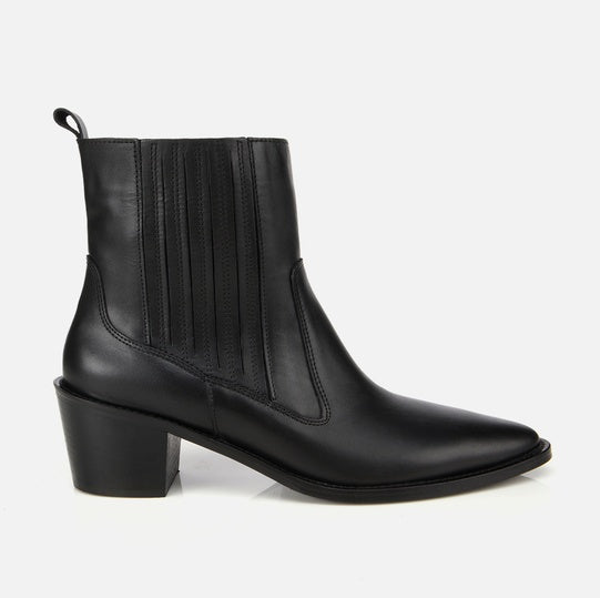 Gjysëm çizme lëkurë origjinale ngjyrë e zezë