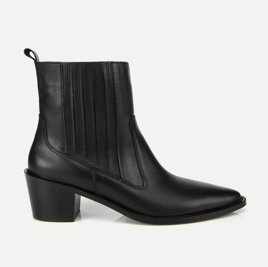 Gjysëm çizme lëkurë origjinale ngjyrë e zezë