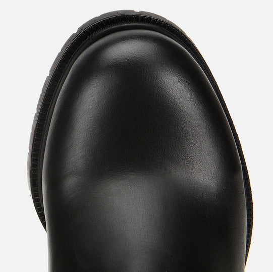 Gjysëm çizme lëkurë origjinale ngjyrë e zezë