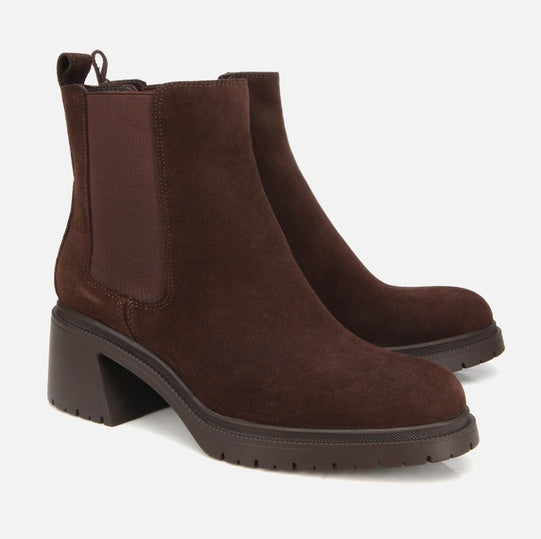 Gjysëm çizme lëkurë origjinale ngjyrë kafe