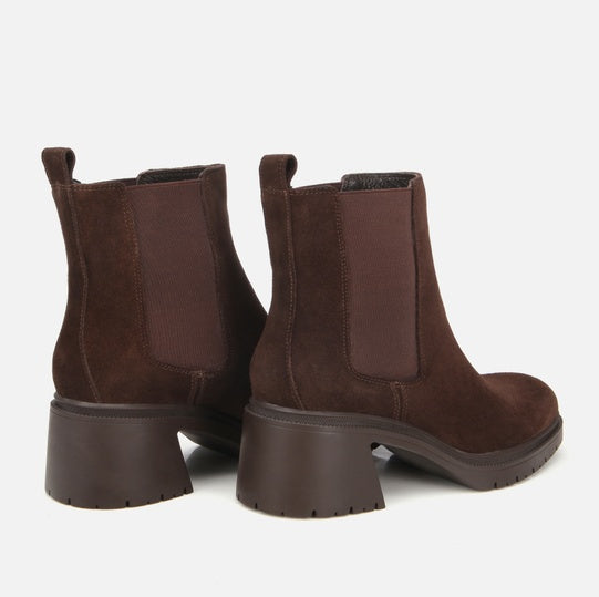 Gjysëm çizme lëkurë origjinale ngjyrë kafe