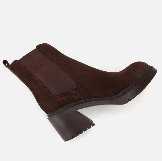 Gjysëm çizme lëkurë origjinale ngjyrë kafe