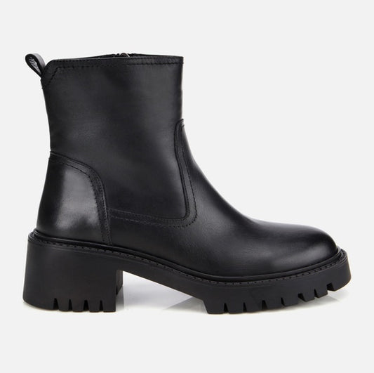 Gjysëm çizme lëkurë origjinale ngjyrë e zezë