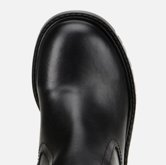 Gjysëm çizme lëkurë origjinale ngjyrë e zezë