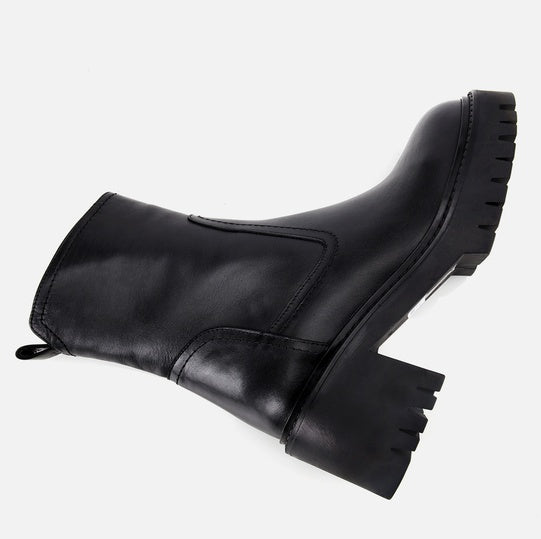 Gjysëm çizme lëkurë origjinale ngjyrë e zezë