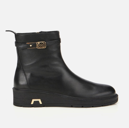 Gjysëm çizme lëkurë origjinale ngjyrë e zezë