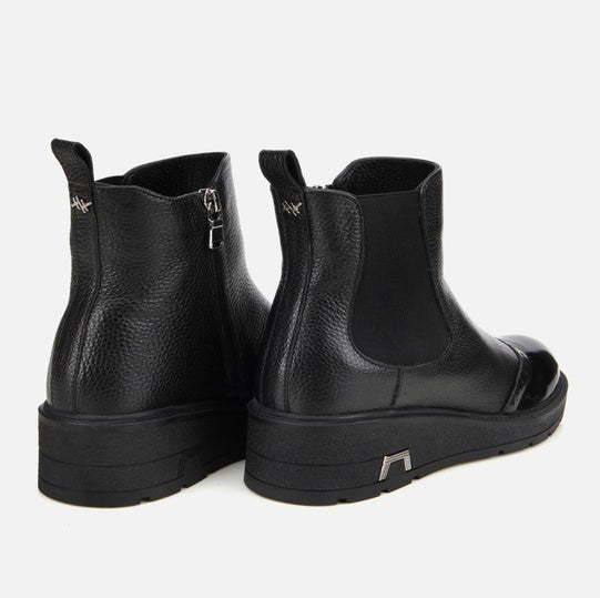 Gjysëm çizme lëkurë origjinale ngjyrë e zezë